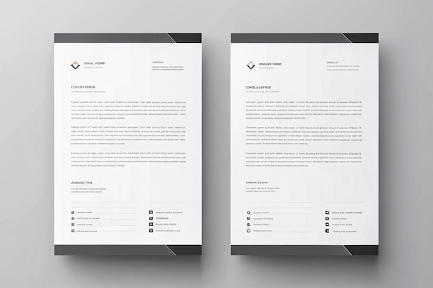 Photo professional modern business and corporate letterhead template design