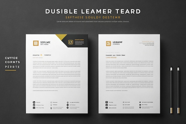 Photo professional modern business and corporate letterhead template design