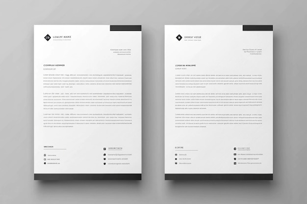 Photo professional modern business and corporate letterhead template design