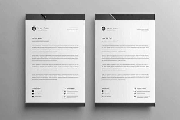 Photo professional modern business and corporate letterhead template design