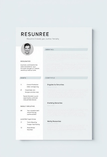 Professional modern and minimal resume or cv template