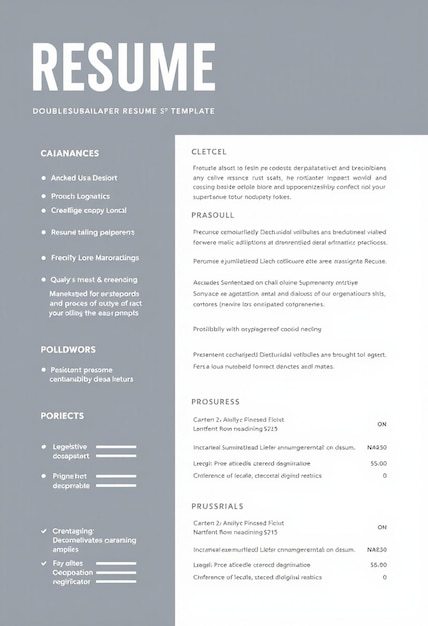 Professional modern and minimal resume or cv template