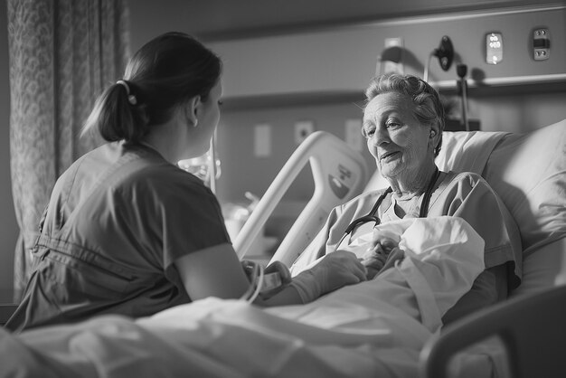 Photo professional nurse administering medication to patient