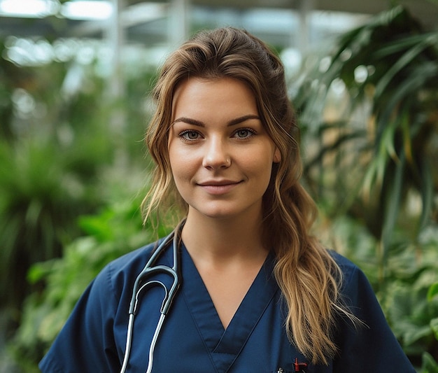 Professional nurse doctor or hospital physician with a natural portrait style Woman or female with arms crossed for healthcare medical wellness and a happy confident and proud real smile