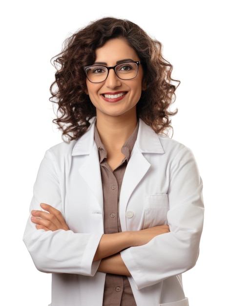 Professional pharmacist in white background