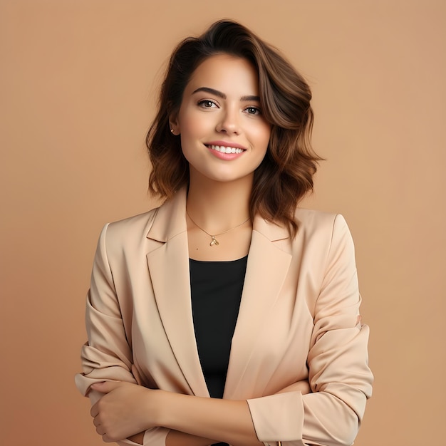 Professional photo of a beautiful young lady in smiling pose with expressive face and body language