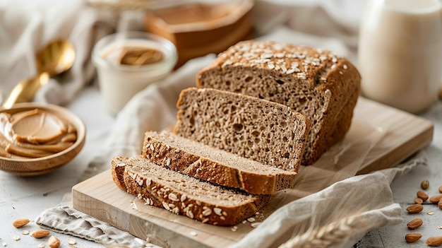 Professional photo of sliced whole wheat bread