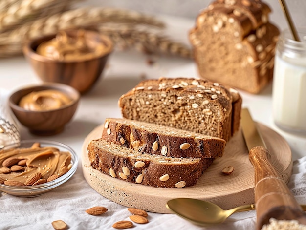 Professional photo of sliced whole wheat bread