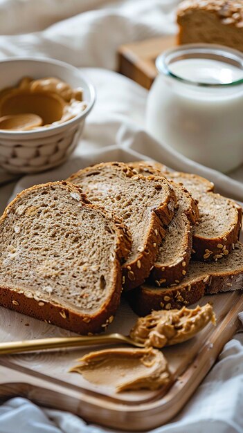 Photo professional photo of sliced whole wheat bread