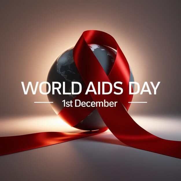 Photo a professional photograph depicting a sleek graphite grey globe of world aids day aigenerated