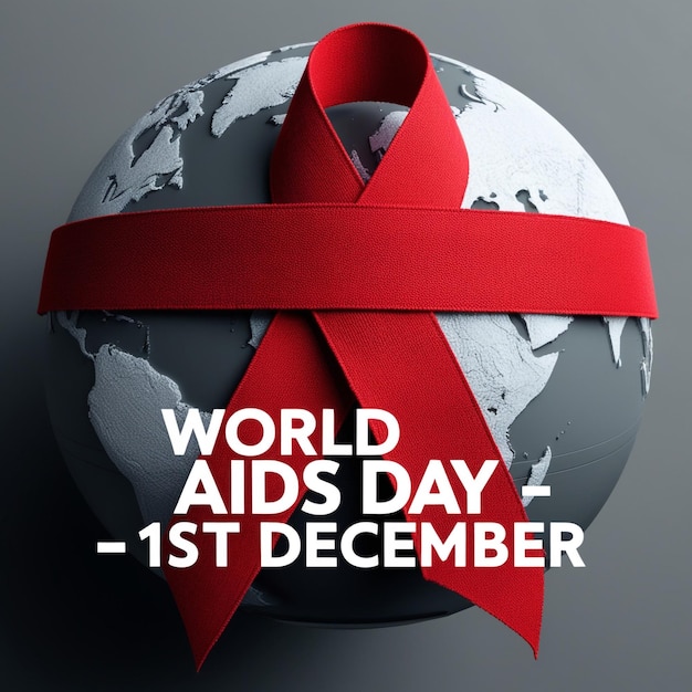 Photo a professional photograph depicting a sleek graphite grey globe of world aids day aigenerated