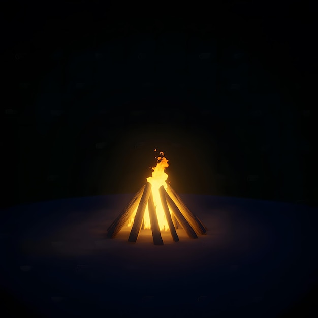 Photo professional photography of a glowing campfire with vibrant flames and detailed embers