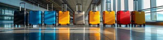 Photo professional photography highly detailed luggage at terminal