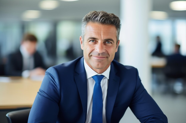 Professional Poise MiddleAged Businessman at Corporate Meeting