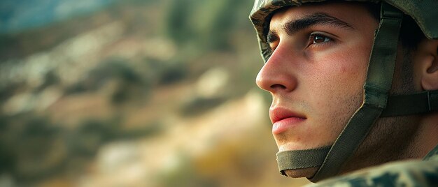 Professional Portrait of an Israeli Soldier in Tactical Gear with an Urban Background