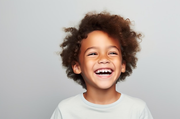 A professional portrait studio photograph of an adorable mixedrace child Generative Ai