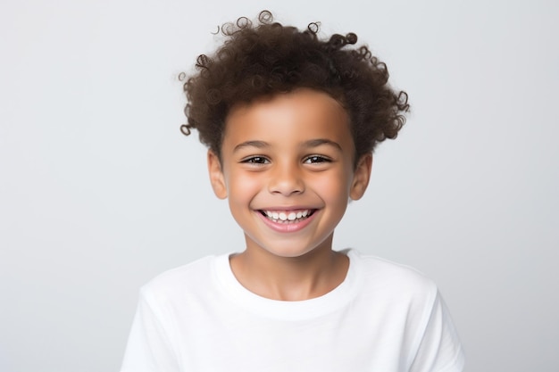 A professional portrait studio photograph of an adorable mixedrace child Generative Ai