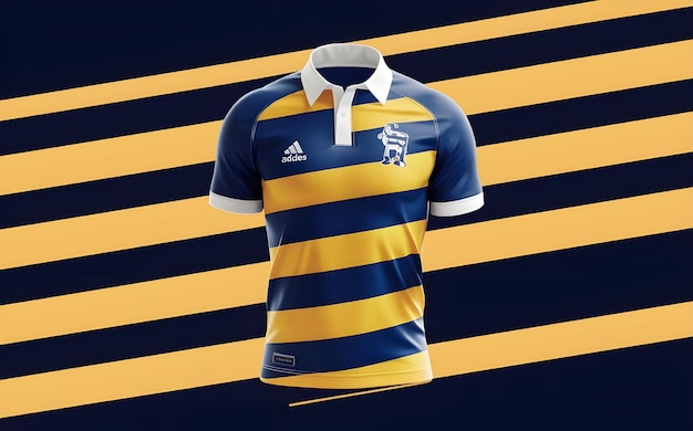 Professional Rugby Jersey Template for Custom Team Uniforms with Stripes