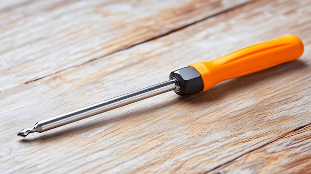 Photo professional screwdriver on wooden table high quality