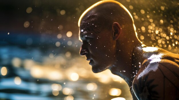 A professional swimming man