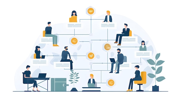 Photo professional team structure diagram slide for business presentations