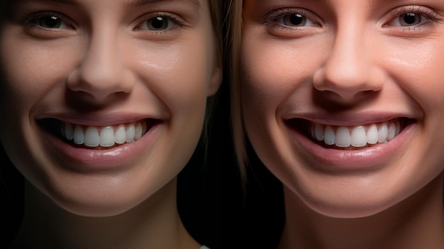 Professional teeth whitening and cleaning before and after results Generative AI