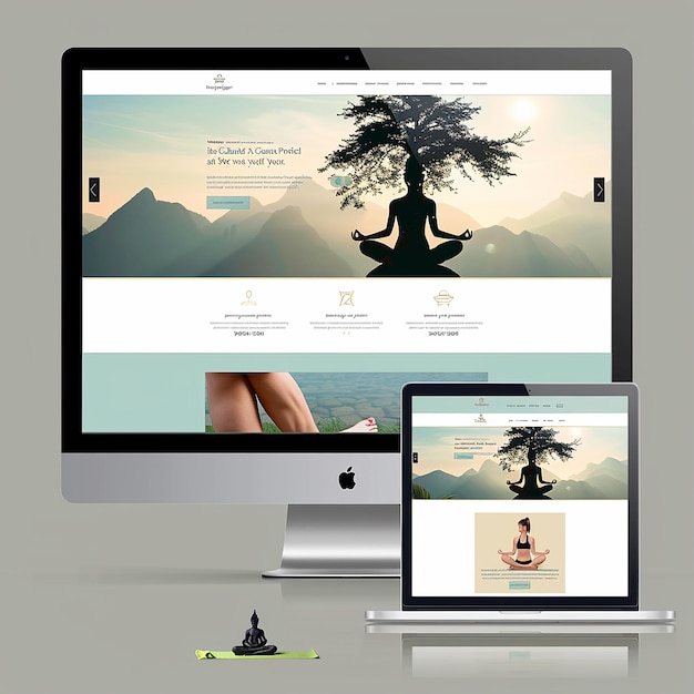 professional website layout for a company specializing in yoga and exercise