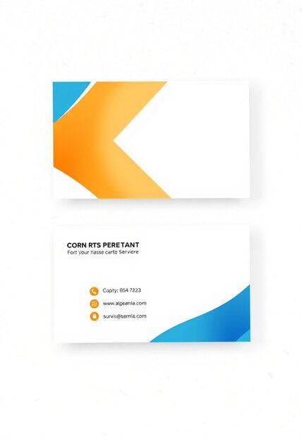 Professional White With Orange and Blue Modern Business card template