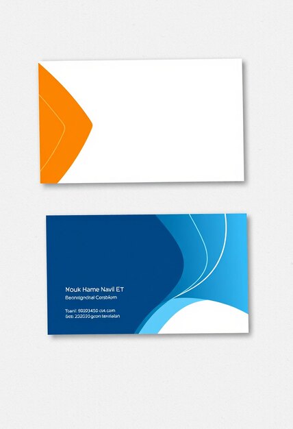 Professional White With Orange and Blue Modern Business card template