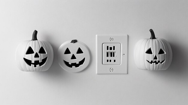 Photo professional window outlet and halloween word on paper image