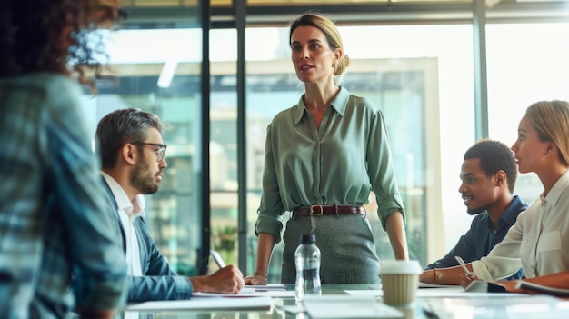 Professional Woman Leading Meeting