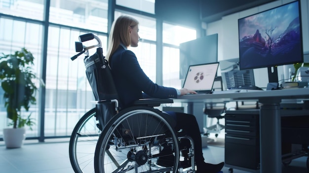 Professional Woman in Wheelchair at Work