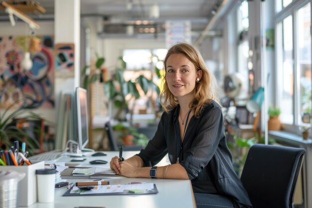 Photo professional woman working on a business proposal