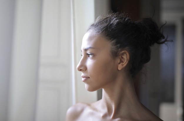 Profile of a beautiful girl