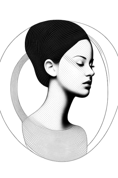 profile of a black woman with closed eyes abstract illustration