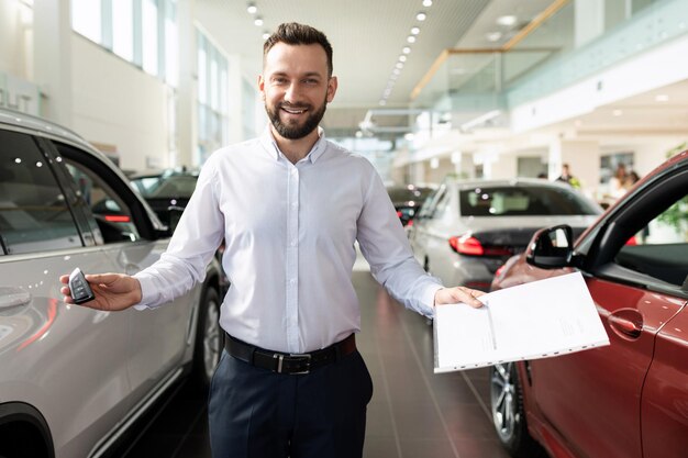 A profitable offer for auto insurance from a seller in a car dealership