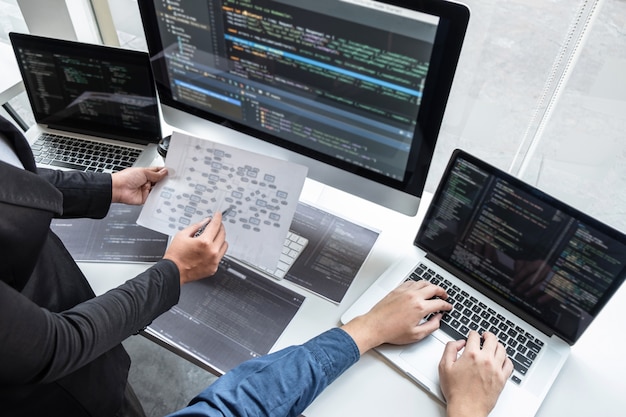 programmers working on a project in software development