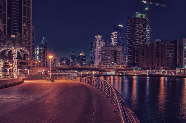 Promenade and canal in Dubai Marina