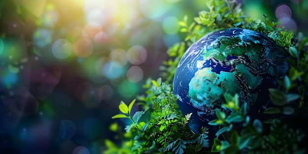 Promoting Sustainability Green Energy and Environmental Care with an EcoFriendly Globe Background Concept Sustainability Green Energy Environmental Care EcoFriendly Globe Background