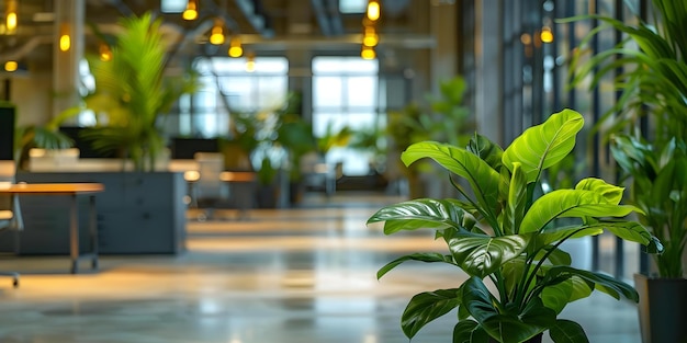 Promoting Sustainability Productivity and Employee Wellbeing in a Corporate Environment through Green Plants Concept Office Plants Sustainable Practices Employee Wellbeing Productivity