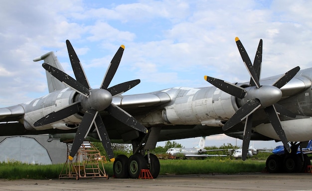 Propeller Engines On A Wing Of Old Plane