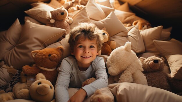 the proper way to put 100 pillows on a child's bed Generative Ai