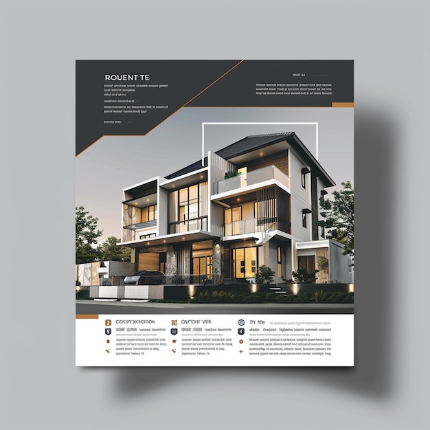 Photo property company vector design property business flyer