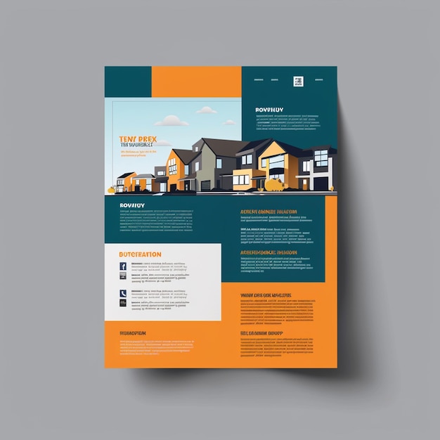 Photo property company vector design property business flyer