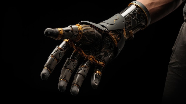 A prosthetic limb showcasing advanced biomedical engineering Generative AI