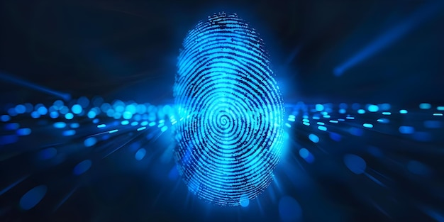 Protect biometric data with secure digital measures like fingerprints or retinal scans Concept Biometric Security Fingerprint Scanning Retinal Recognition Secure Data Protection