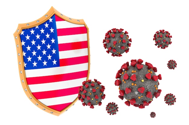 Protection of the United States from coronavirus 3D rendering