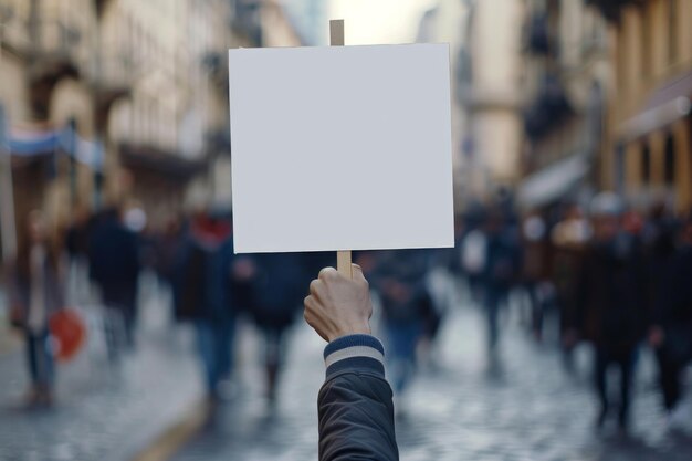 Photo protesters holding blank political poster banners empty protest banner template