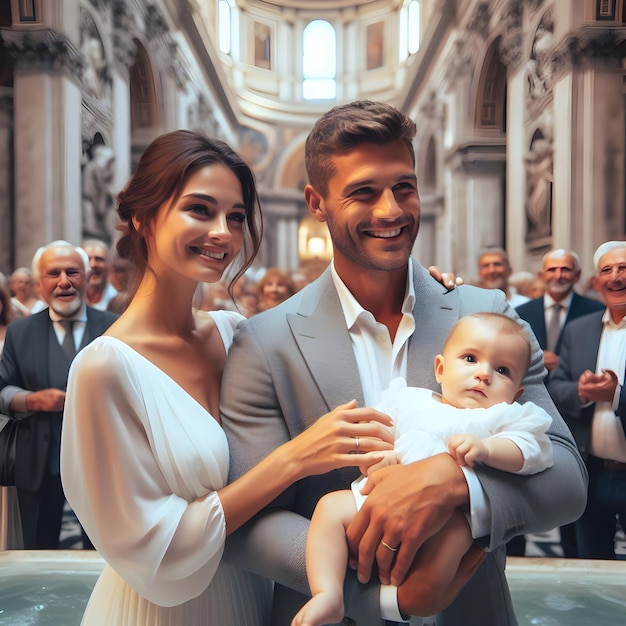 Proud parents looked on with tears of happiness as their children were baptized in the historic cath