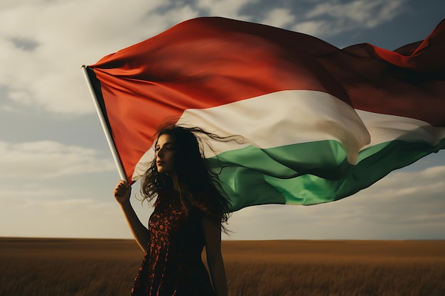 Proudly waving palestinian flag in the breeze palestinian flag